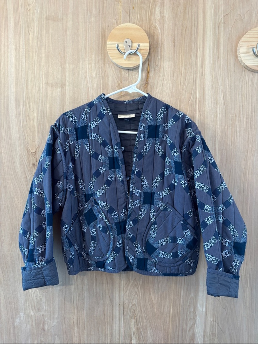 Quilt Patterned Jacket - Blue